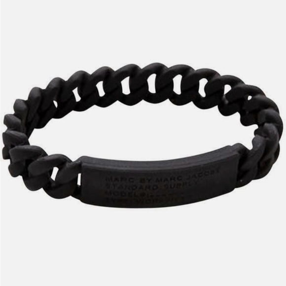 2 NWT Marc by Marc Jacobs Black Silicone Charm Bracelet & Braided Bracelet - Picture 7 of 7